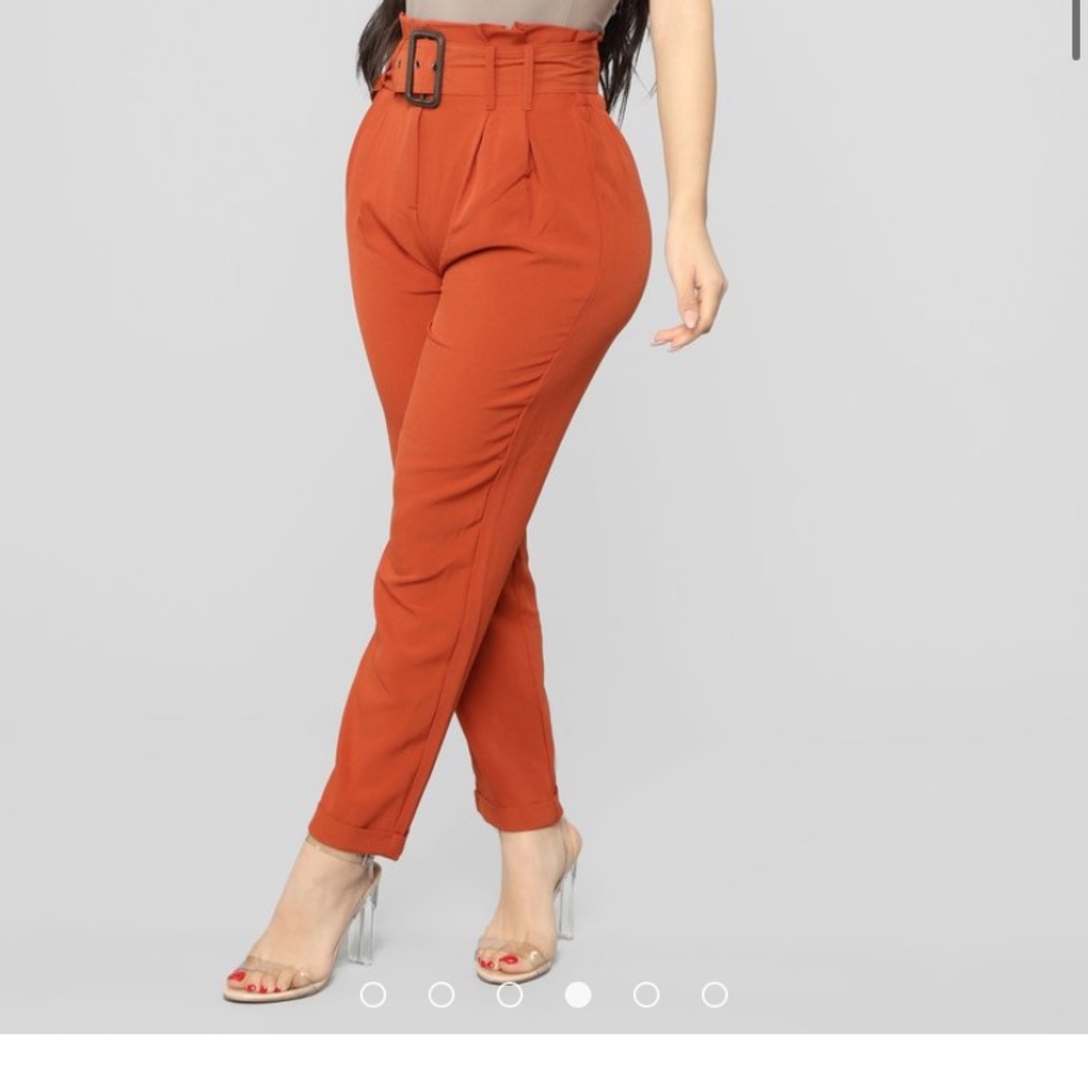 Belted pants- brick